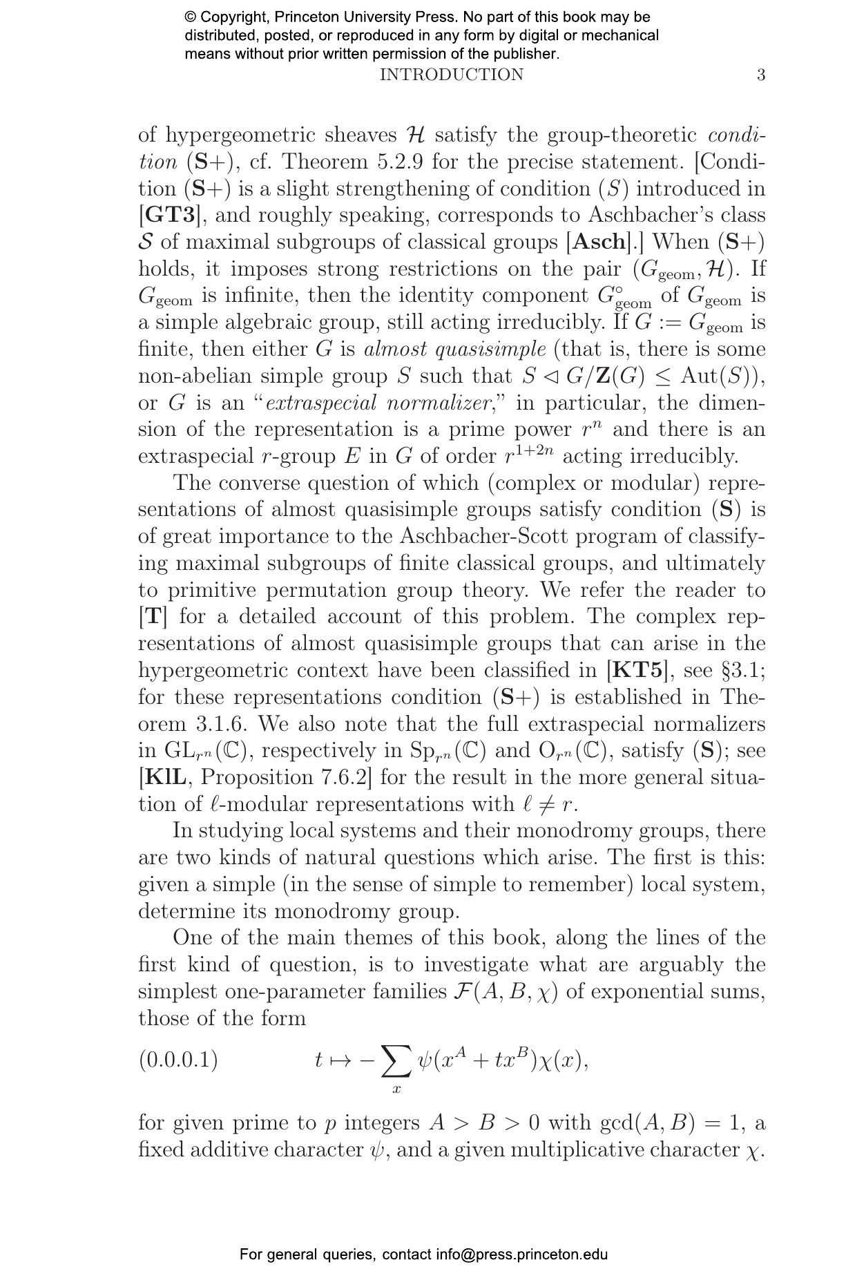 Exponential Sums, Hypergeometric Sheaves, and Monodromy Groups ...